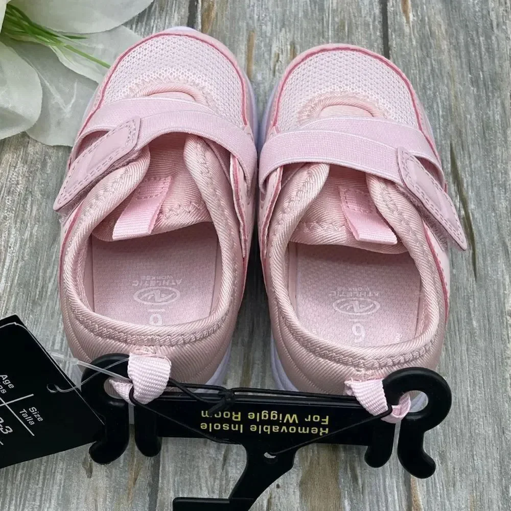 Baby Girls Cross Strap Sneakers Shoes Size 6